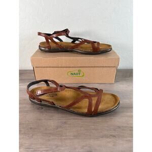 Naot Brown Sandals with Leather Straps and Slingback